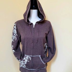 Trendy Brown/Cream Zip Up Hoodie Jacket